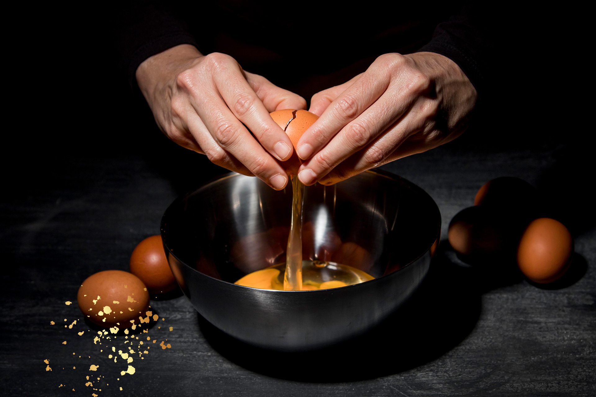 Chef Baking And Eggs